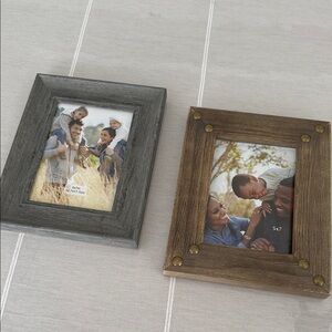 Rustic Wood 5x7 Picture Frames – Farmhouse Style (Set of 2)